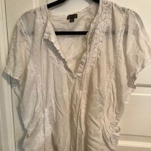 White Anthropologie-inspired bohemian top